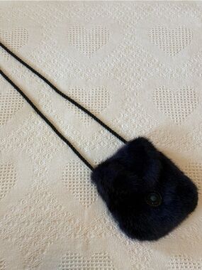 Midnight Blue Faux Fur Christine Clarke Small Handbag